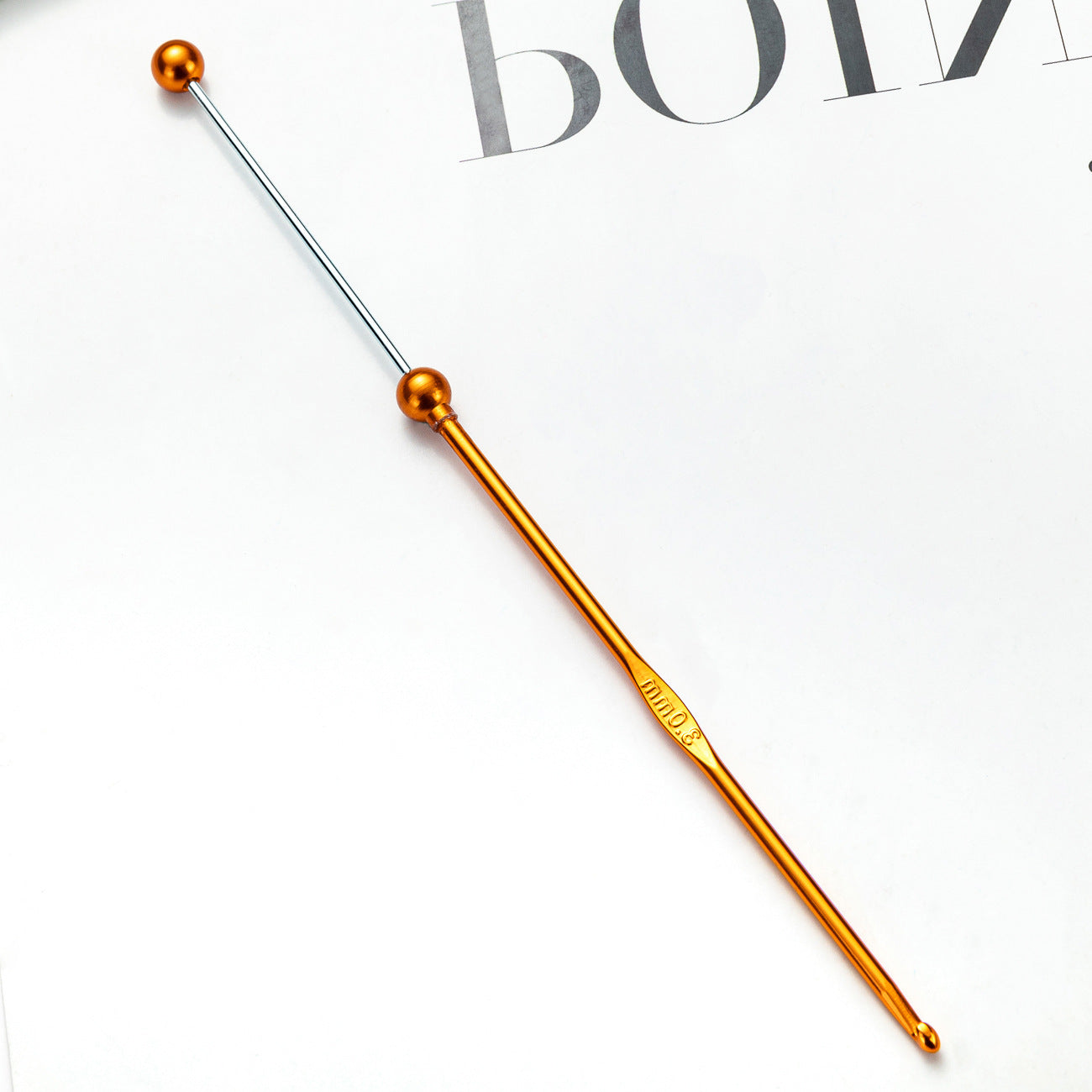 Wholesale 3mm Single Head Knitting Crochet Beaded Metal Crochet Sweater Wool Needle